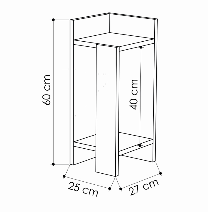 Κομοδίνο Elos σετ 2 τεμαχίων χρώμα λευκό 25x27x60εκ.