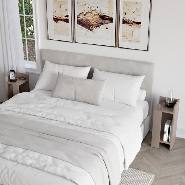 Κομοδίνο Elos σετ 2 τεμαχίων χρώμα ανοιχτή μόκα 25x27x60εκ.