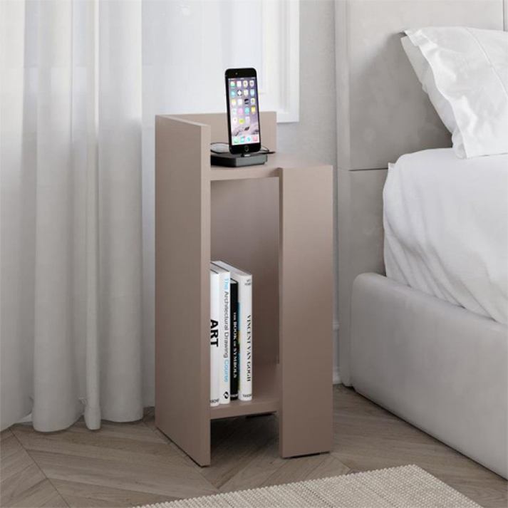 Κομοδίνο Elos σετ 2 τεμαχίων χρώμα ανοιχτή μόκα 25x27x60εκ.