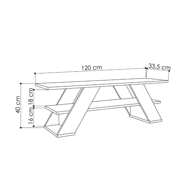 Έπιπλο τηλεόρασης Farfalla χρώμα sandstone 120x33,5x40εκ.