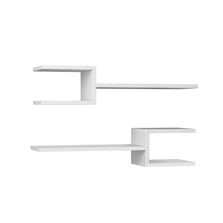 Ραφιέρα τοίχου Fork 2 τεμαχίων χρώμα λευκό 75x19,5x18εκ.