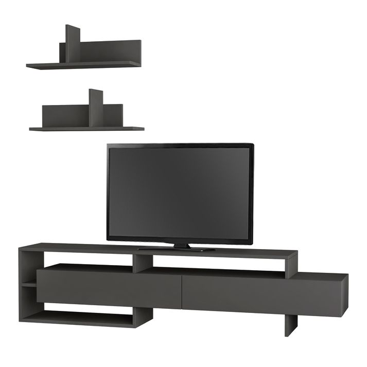 Έπιπλο τηλεόρασης Gara χρώμα ανθρακί 180x29,8x42εκ.