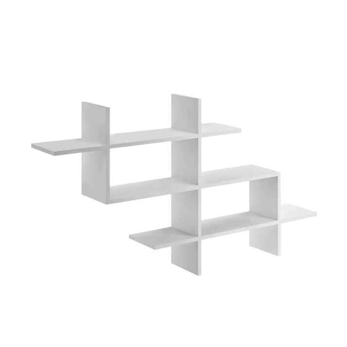 Ραφιέρα τοίχου Halic χρώμα λευκό 150x22x82εκ.