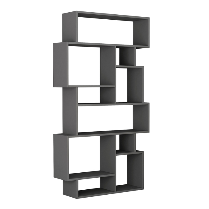 Βιβλιοθήκη Karmato χρώμα ανθρακί 96x25,5x168,5εκ.