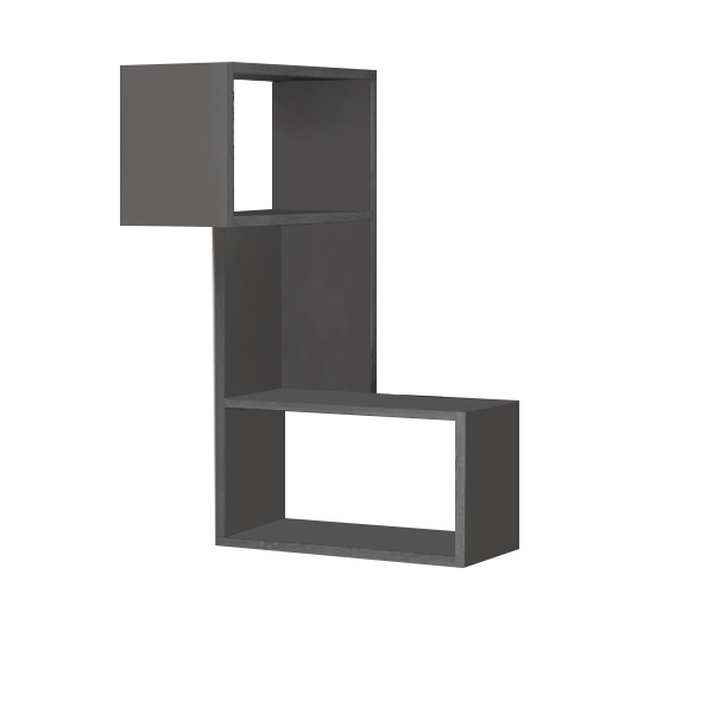 Ραφιέρα τοίχου γωνιακή Part χρώμα ανθρακί 47x20x82εκ.