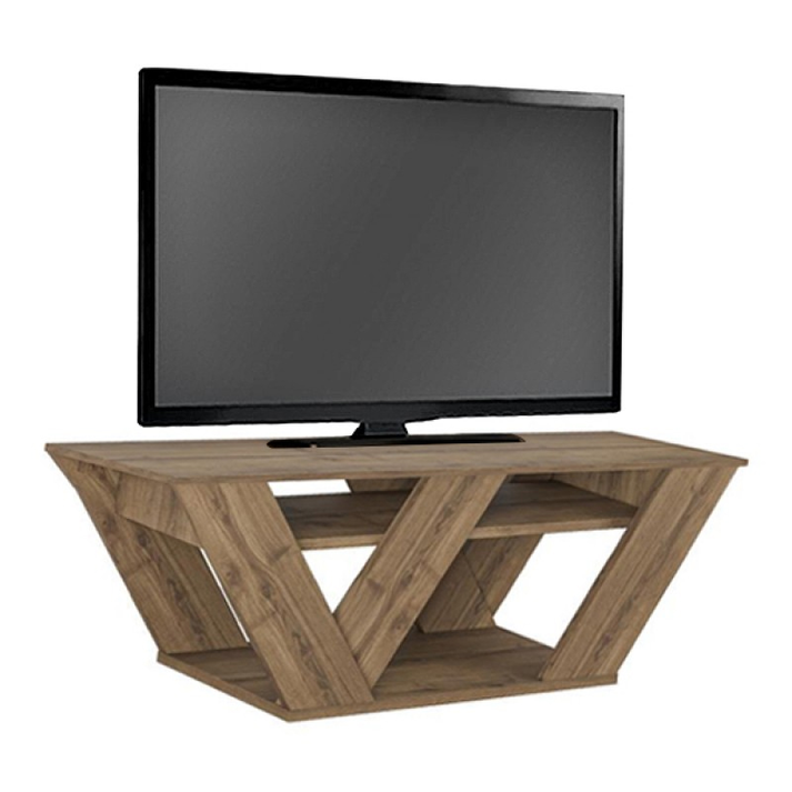 Έπιπλο τηλεόρασης Pipralla χρώμα ανοιχτό καρυδί 110x30x40εκ.