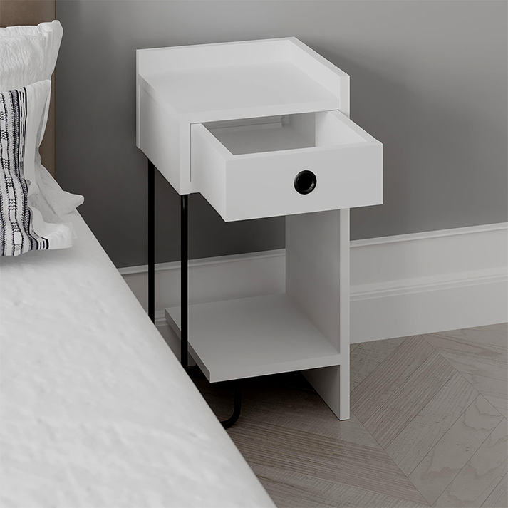 Κομοδίνο Sirius δεξί χρώμα λευκό 32x30x61εκ.