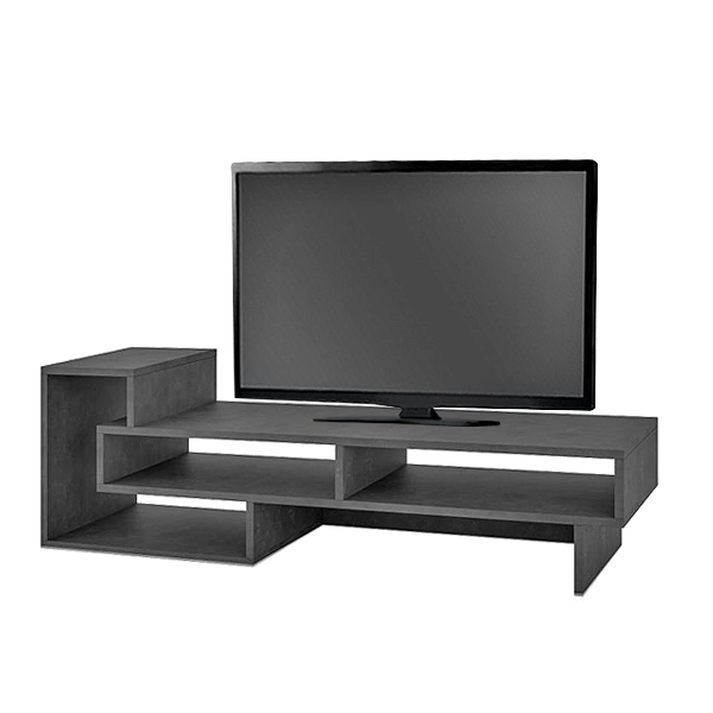 Έπιπλο τηλεόρασης Tetra χρώμα γκρι ρετρό 136,7x40x42εκ.