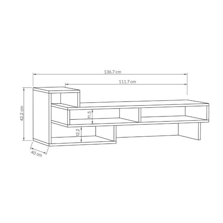 Έπιπλο τηλεόρασης Tetra χρώμα λευκό 136,7x40x42εκ.