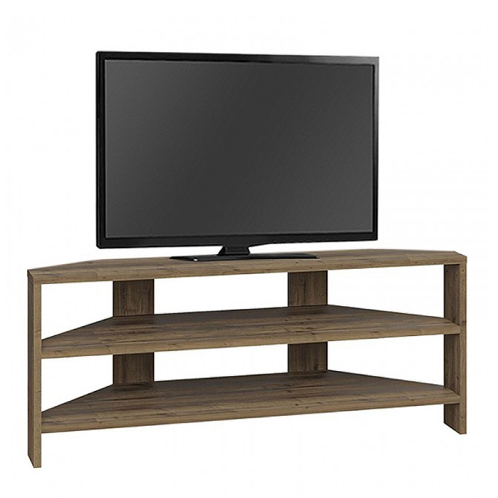 Έπιπλο τηλεόρασης γωνιακό Thales χρώμα ανοιχτό καρυδί 110x36x45εκ.