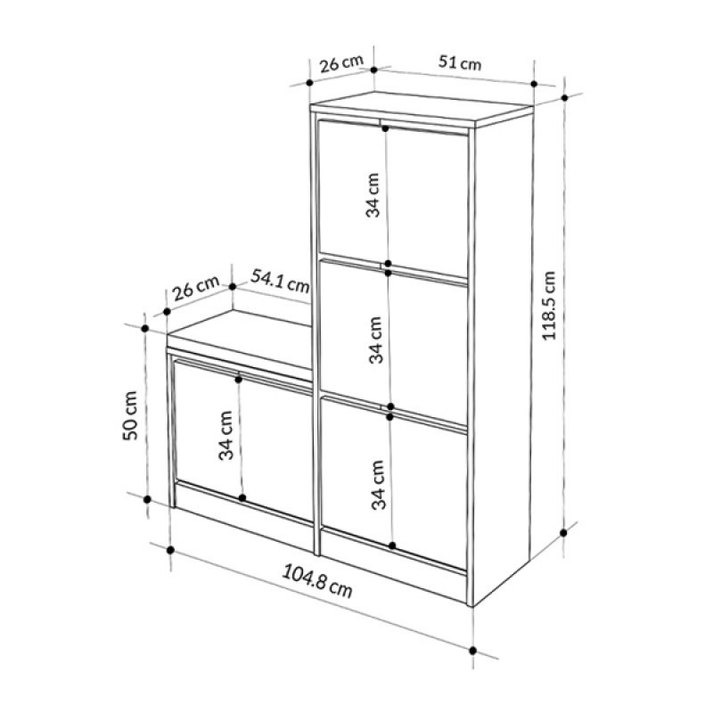 Παπουτσοθήκη Dude χρώμα sandstone 104,8x26x118,5εκ.