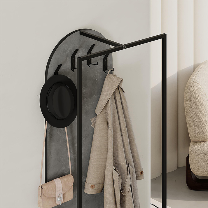 Έπιπλο εισόδου Archy χρώμα γκρι ρετρό 53x31,7x180εκ.