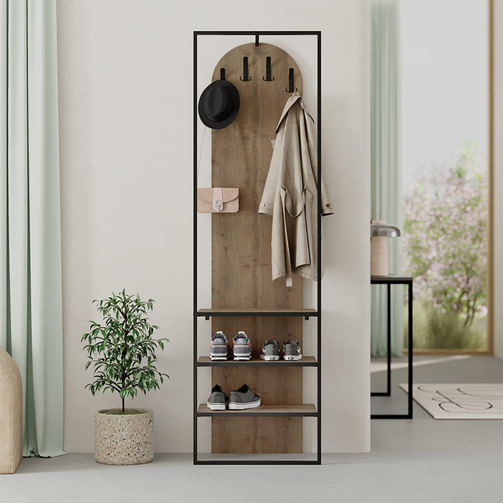 Έπιπλο εισόδου Archy χρώμα ανοιχτό καρυδί 53x31,7x180εκ.