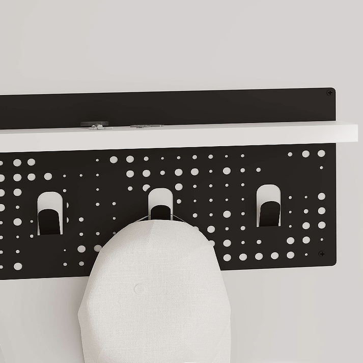 Κρεμάστρα τοίχου Popy από  μέταλλο - μελαμίνη χρώμα λευκό - μαύρο 80x15,2x20,3εκ.