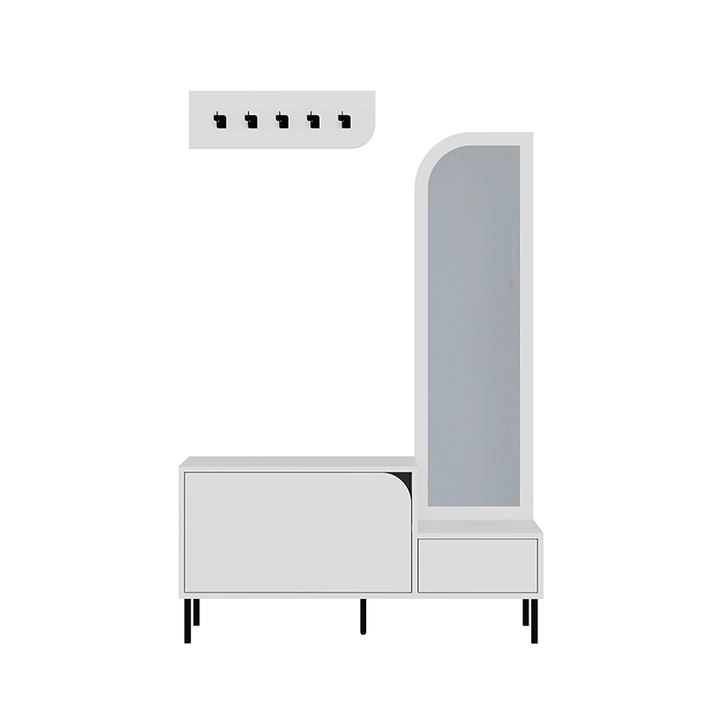 Έπιπλο εισόδου Mila με κρεμάστρα χρώμα λευκό 120x37x171,6εκ.