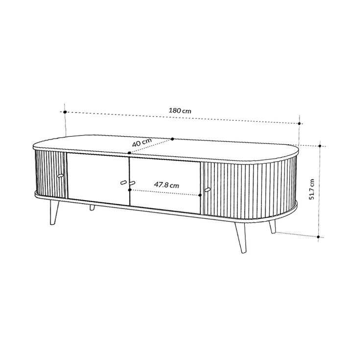 Έπιπλο τηλεόρασης Gentle χρώμα sapphire oak 180x40x52εκ.