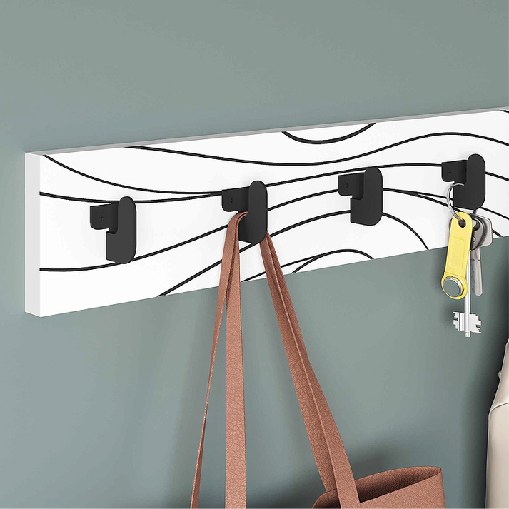 Κρεμάστρα τοίχου Flow χρώμα λευκό 63x1,8x9,8εκ.