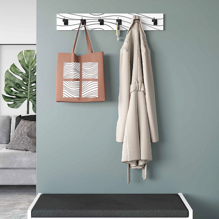 Κρεμάστρα τοίχου Flow χρώμα λευκό 63x1,8x9,8εκ.