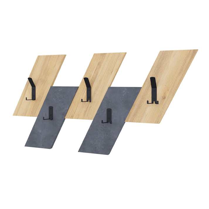 Κρεμάστρα τοίχου Livy χρώμα sapphire oak - γκρι ρετρό 75,2x1,8x45,3εκ.