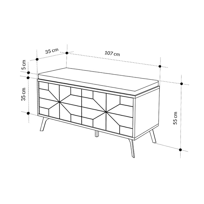 Παπουτσοθήκη Dune χρώμα sapphire oak 107x35x55εκ.