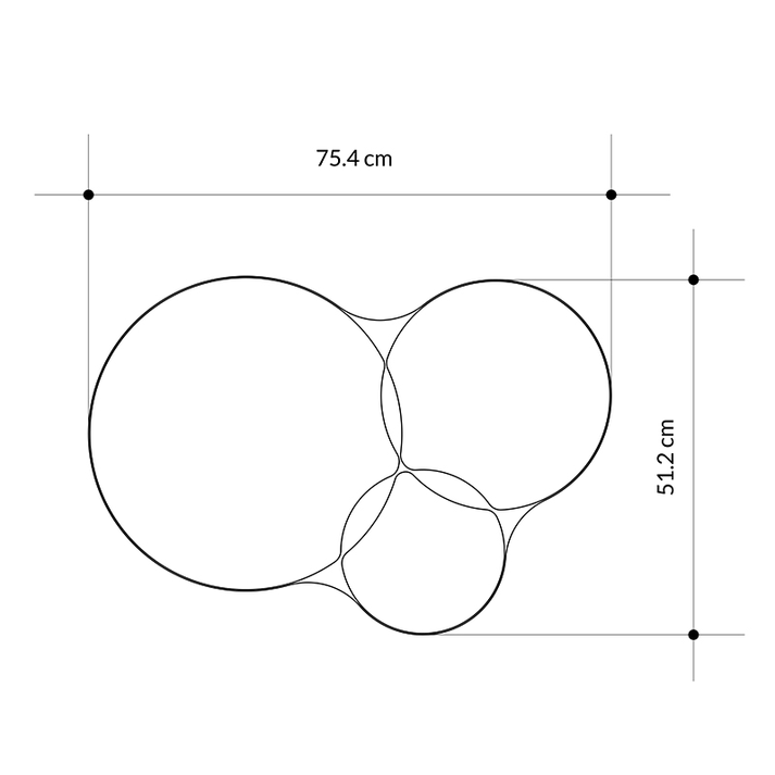 Καθρέπτης τοίχου Gora χρώμα μαύρο 75,4x2,2x51,2εκ.
