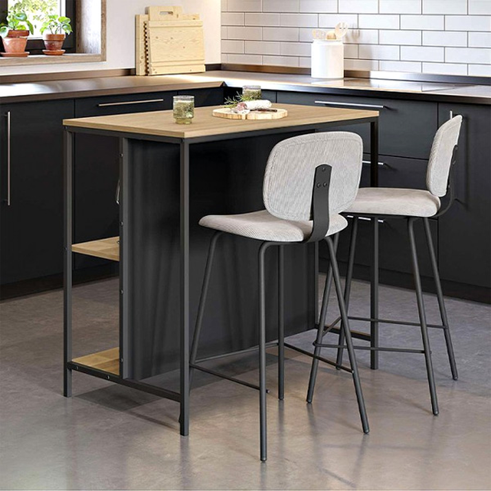 Τραπέζι μπαρ Detroit χρώμα sapphire oak - silky black 100x60x95εκ.