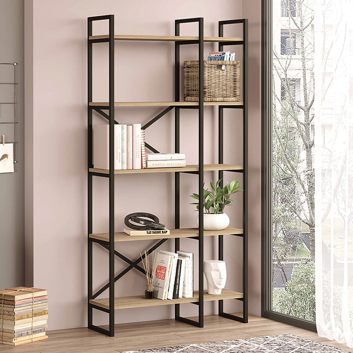 Βιβλιοθήκη Dusan χρώμα sepet oak 87,5x30x175εκ.