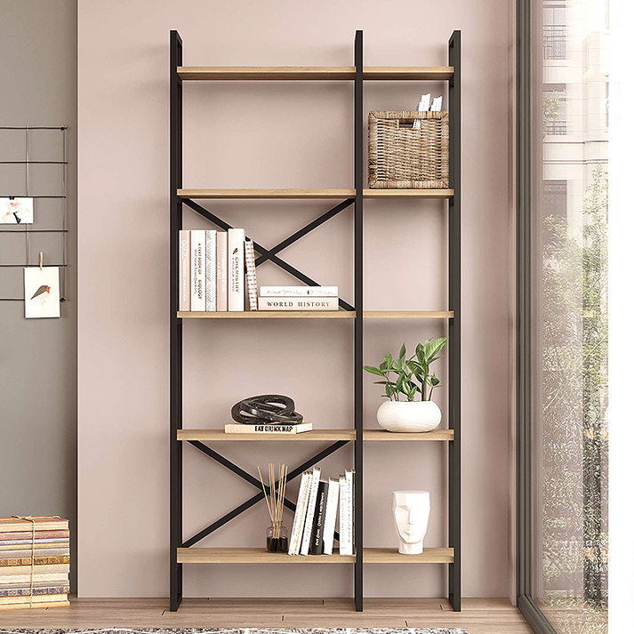 Βιβλιοθήκη Dusan χρώμα sepet oak 87,5x30x175εκ.