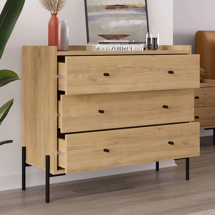 Συρταριέρα Malta χρώμα sapphire oak 94x40x80,1εκ.