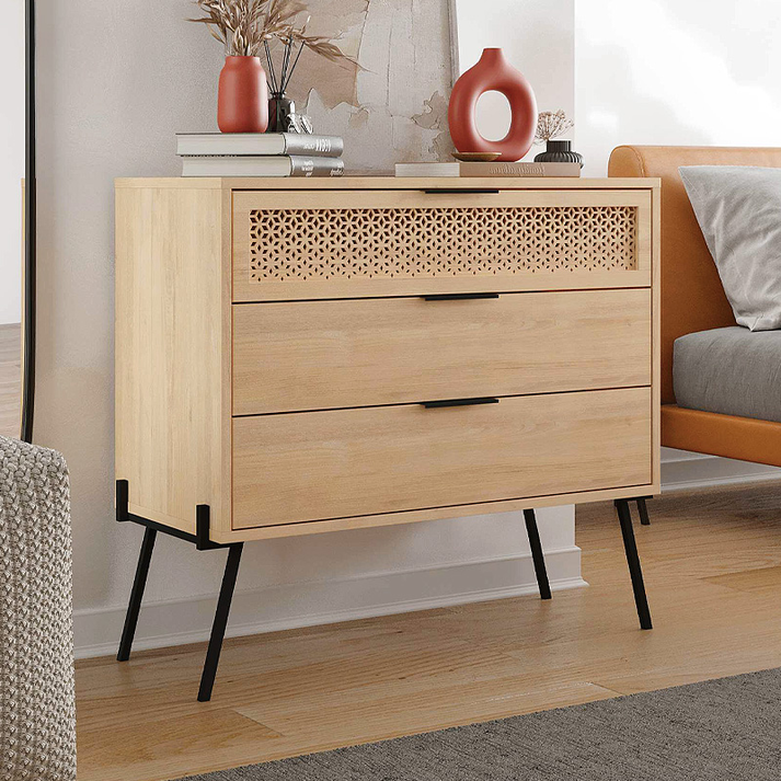 Συρταριέρα Naive χρώμα sapphire oak 93,1x40x83,1εκ.