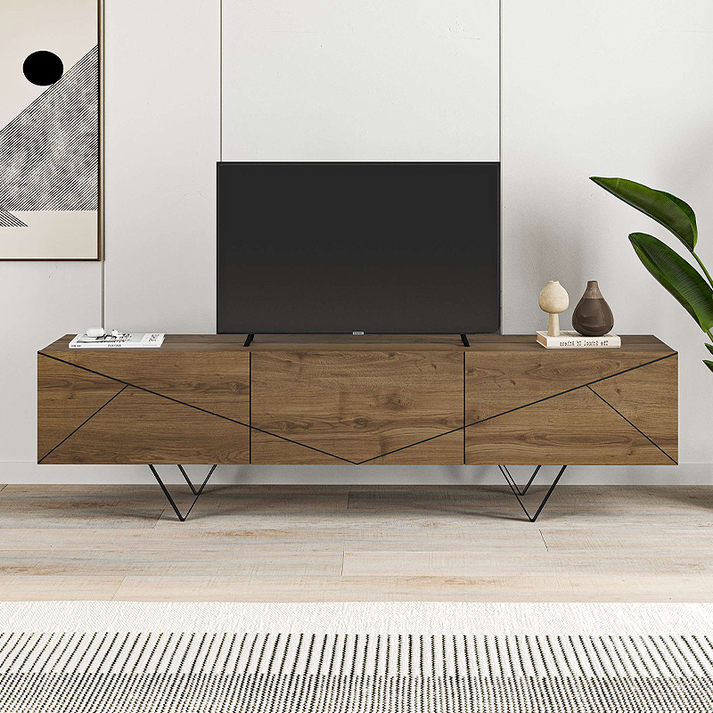 Έπιπλο τηλεόρασης Jakomen χρώμα ανοιχτό καρυδί 160x36,8x43εκ.