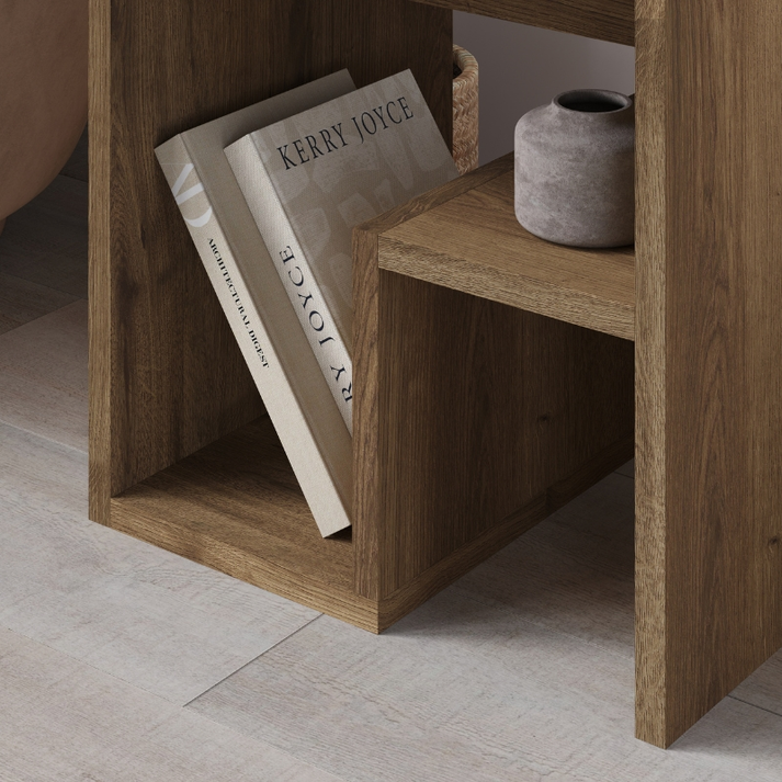 Τραπεζάκι βοηθητικό - Κομοδίνο Bon χρώμα ανοιχτό καρυδί 40x35x40εκ.