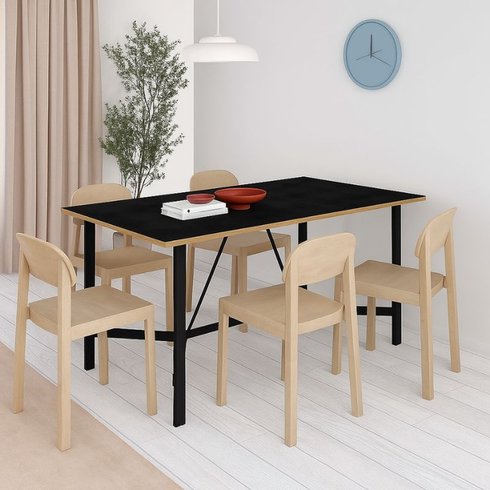 Τραπέζι Adoro χρώμα μαύρο 140x80x75εκ.