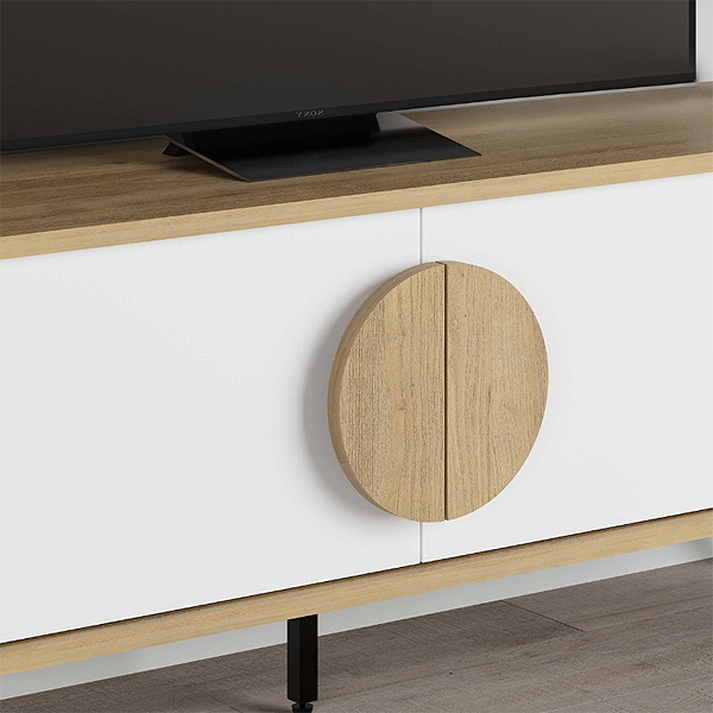 Έπιπλο τηλεόρασης Gora χρώμα sapphire oak - λευκό 180x35,6x51εκ.