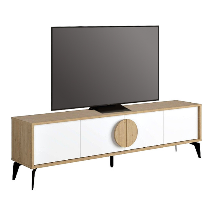 Έπιπλο τηλεόρασης Gora χρώμα sapphire oak - λευκό 180x35,6x51εκ.