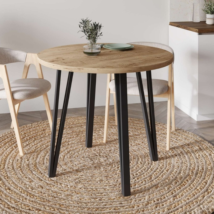 Τραπέζι Xana χρώμα sepet oak Ø90x77,5εκ.