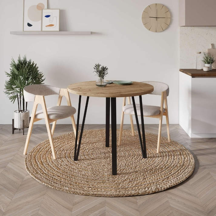 Τραπέζι Xana χρώμα sepet oak Ø90x77,5εκ.