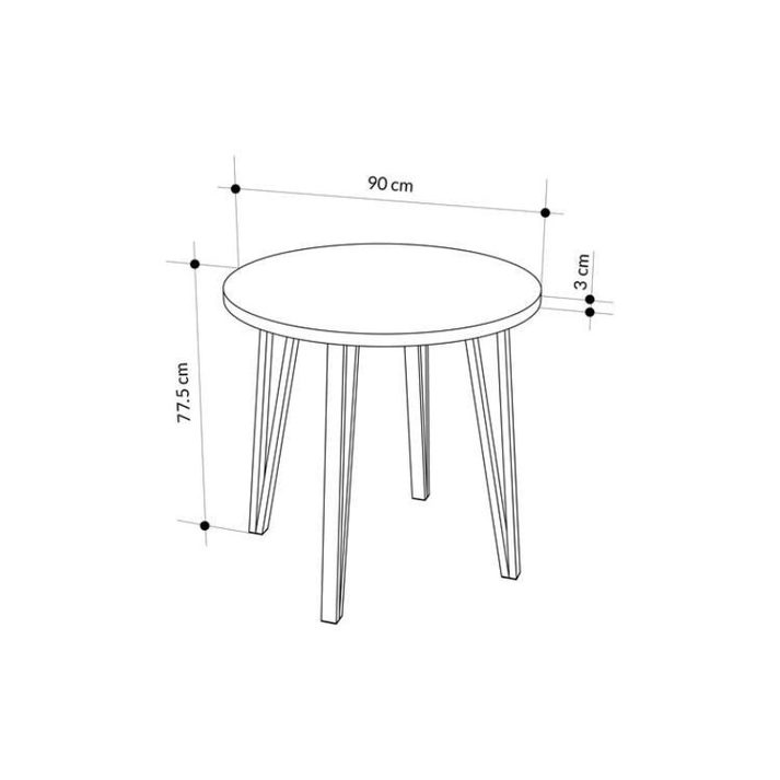 Τραπέζι Xana χρώμα sepet oak Ø90x77,5εκ.