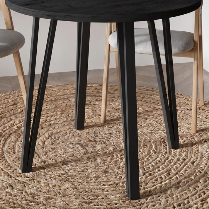 Τραπέζι Xana χρώμα black wood Ø90x77,5εκ.