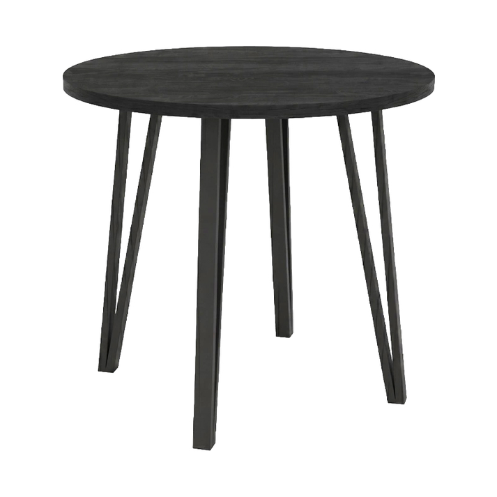 Τραπέζι Xana χρώμα black wood Ø90x77,5εκ.