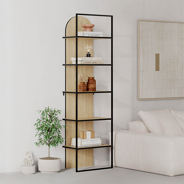 Βιβλιοθήκη Archy χρώμα sapphire oak 53x31,7x180εκ.