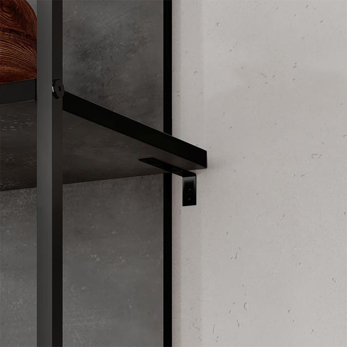 Βιβλιοθήκη Archy χρώμα γκρι ρετρό 53x31,7x180εκ.