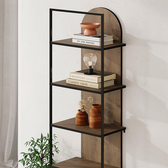 Βιβλιοθήκη Archy χρώμα ανοιχτό καρυδί 53x31,7x180εκ.