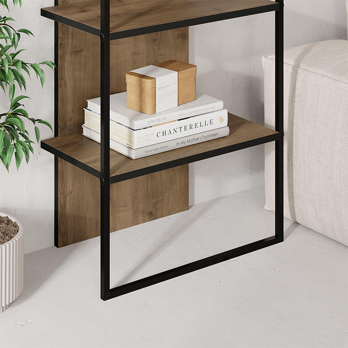 Βιβλιοθήκη Archy χρώμα ανοιχτό καρυδί 53x31,7x180εκ.