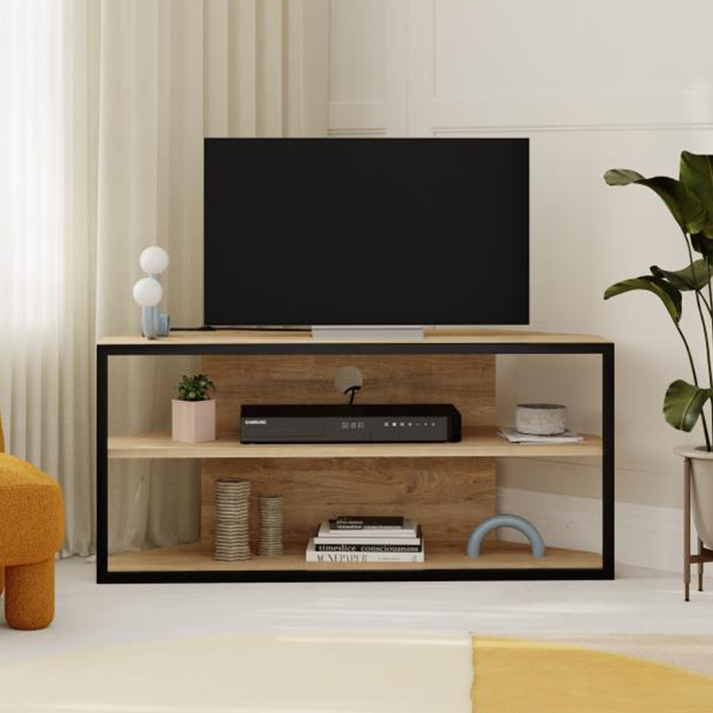 Έπιπλο τηλεόρασης γωνιακό Echo χρώμα sapphire oak 98x37x45εκ.