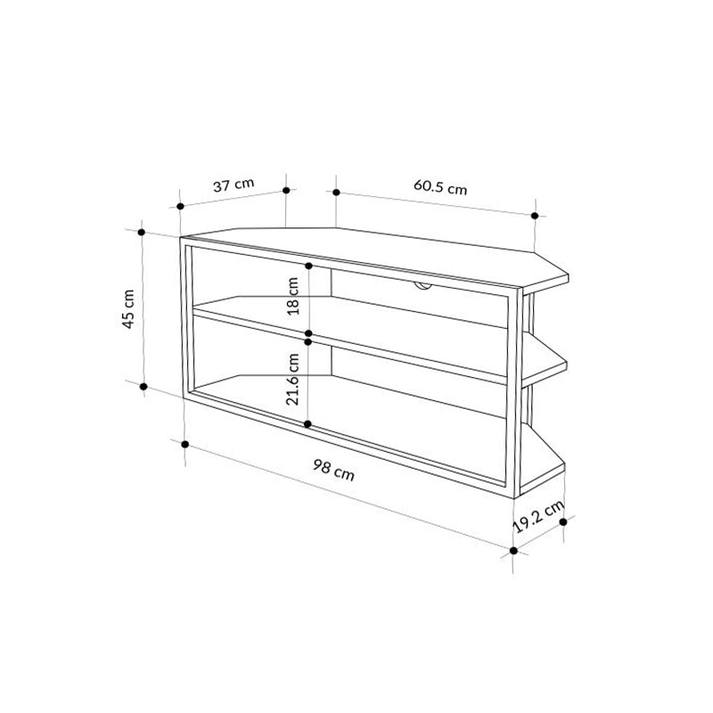 Έπιπλο τηλεόρασης γωνιακό Echo χρώμα sapphire oak 98x37x45εκ.