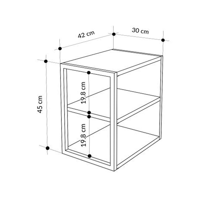 Τραπεζάκι βοηθητικό - Κομοδίνο Echo χρώμα sapphire oak 30x42x45εκ.
