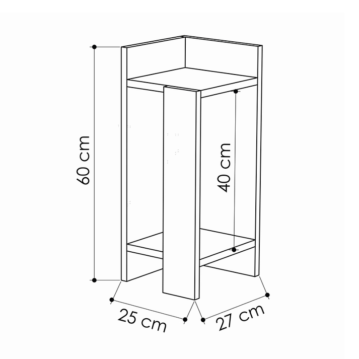 Κομοδίνο Elos δεξί χρώμα travertine 25x27x60εκ.