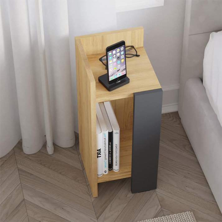 Κομοδίνο Elos αριστερό χρώμα sapphire oak - ανθρακί 25x27x60εκ.