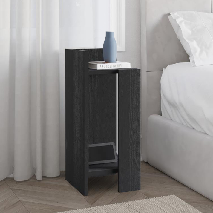 Κομοδίνο Elos αριστερό χρώμα black wood 25x27x60εκ.